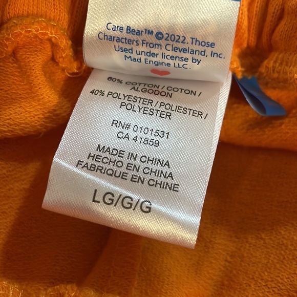 NWT Care Bears Women’s Sweat Shorts - Funshine Bear - Size Large - Picture 9 of 10